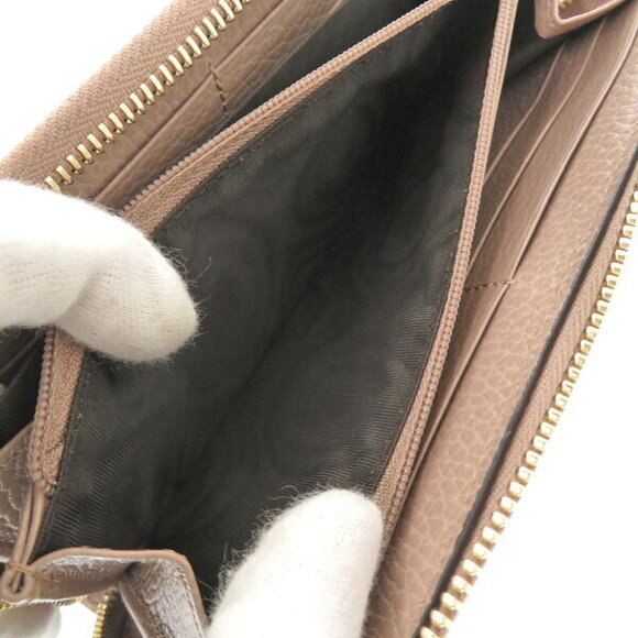 Gucci GG Marmont Supreme leather pink beige round zip long wallet - Picture 6 of 7
